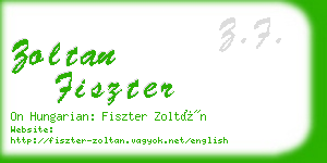 zoltan fiszter business card